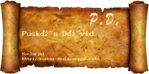 Puskás Dávid névjegykártya